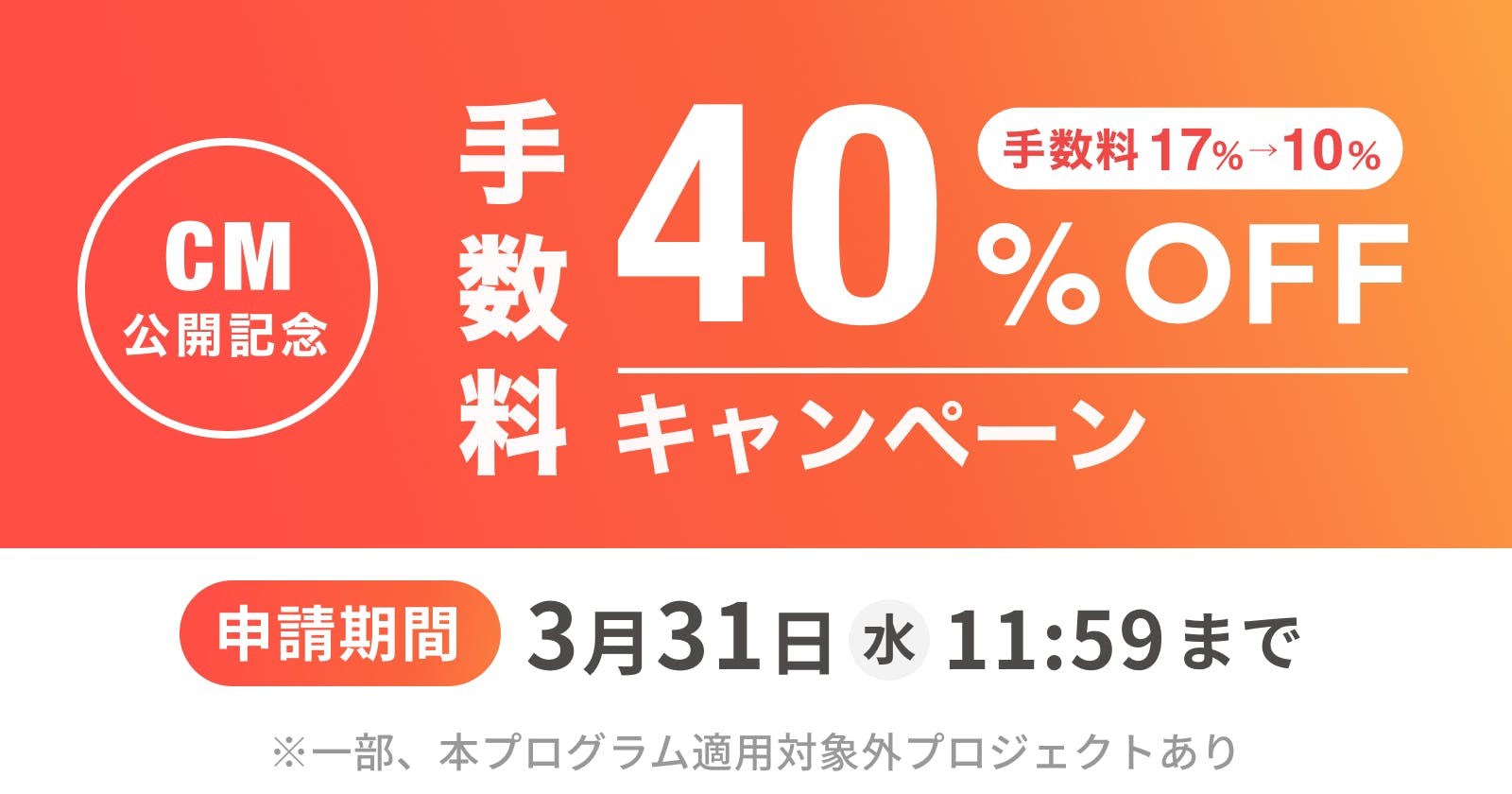 手数料40%OFFキャンペーン