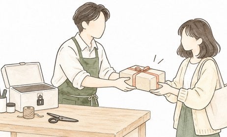 オーナーが支援者へリターンを手渡している