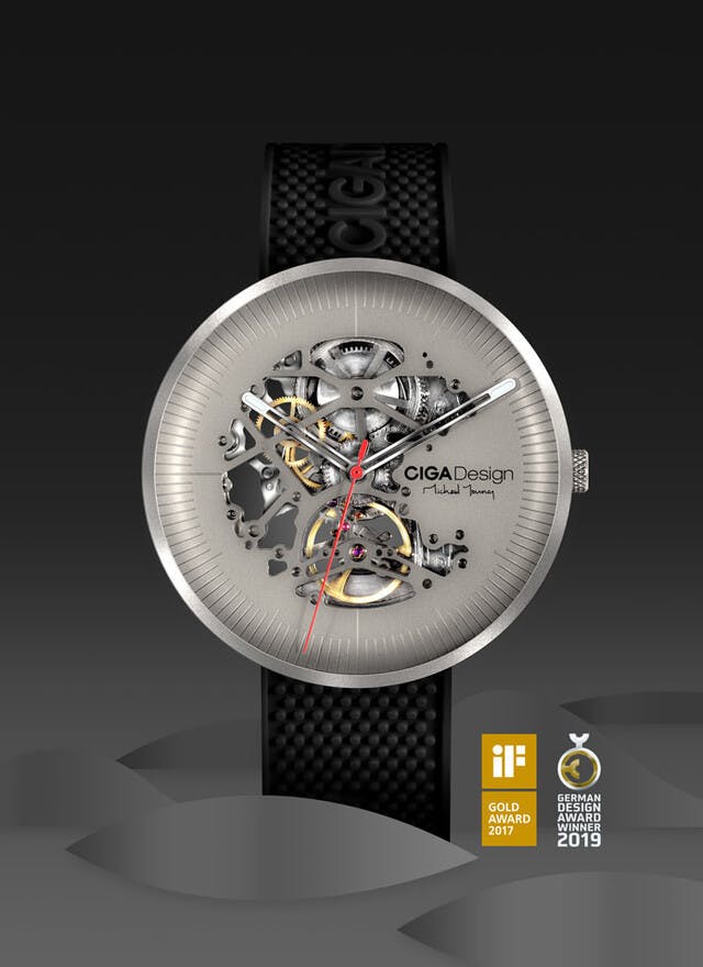 CIGA DESIGN 自動巻腕時計 機械式 レッド・ドットデザイン