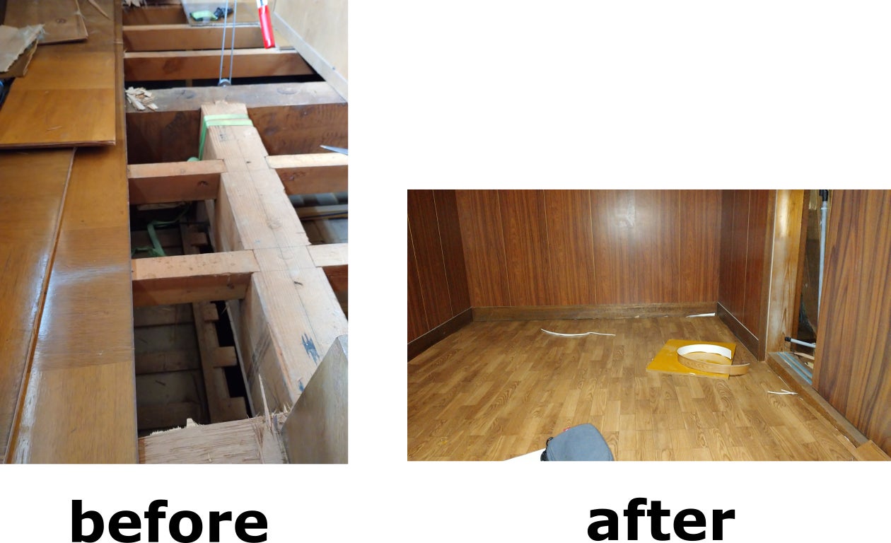 階段　踊り場　改装　勝山　民泊