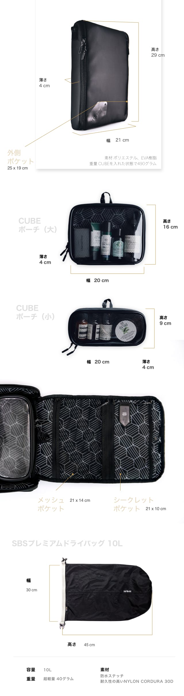 出張やカップル旅行に使える 薄さ4cmで大容量のポーチtravel Packer Campfire キャンプファイヤー 出張やカップル旅行に使える 薄さ4cmで大容量のポーチtravel Packer Campfire キャンプファイヤー