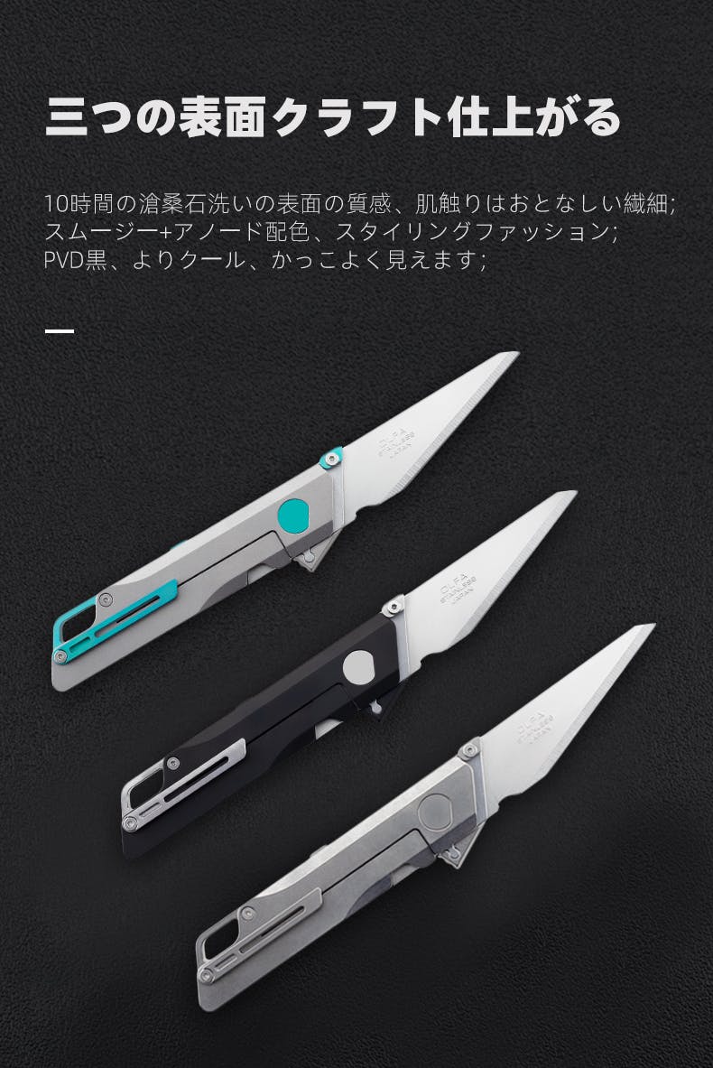 チタン製 バンドロック付き折り畳み式ナイフ カラス Campfire キャンプファイヤー
