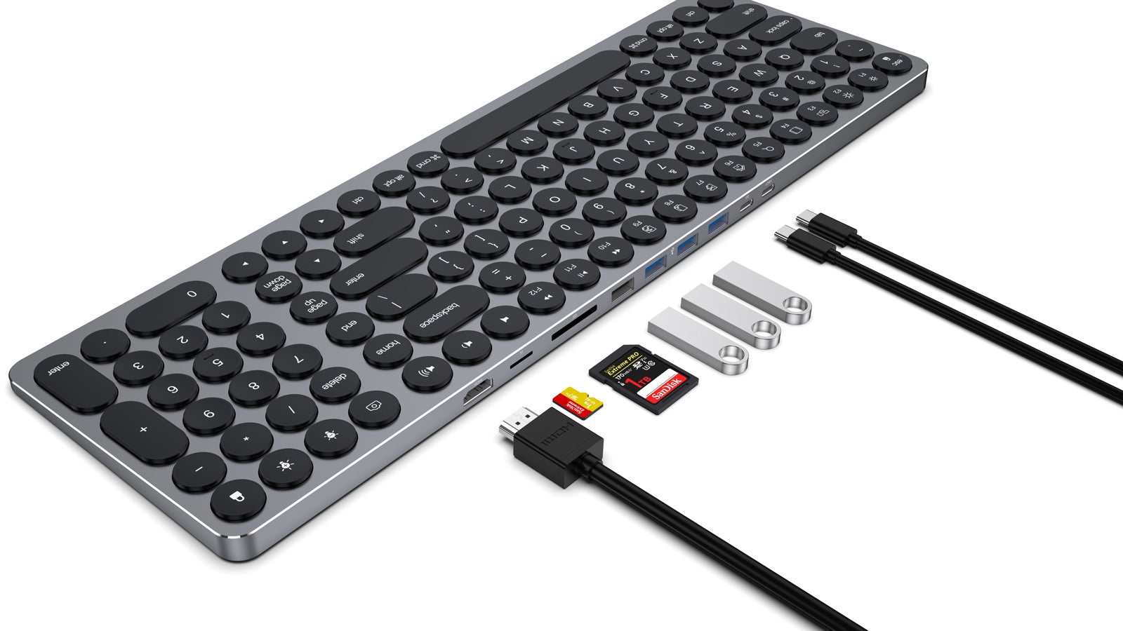 9in1 USBハブ付きキーボード「KOLUDE」登場！【シザースイッチ式