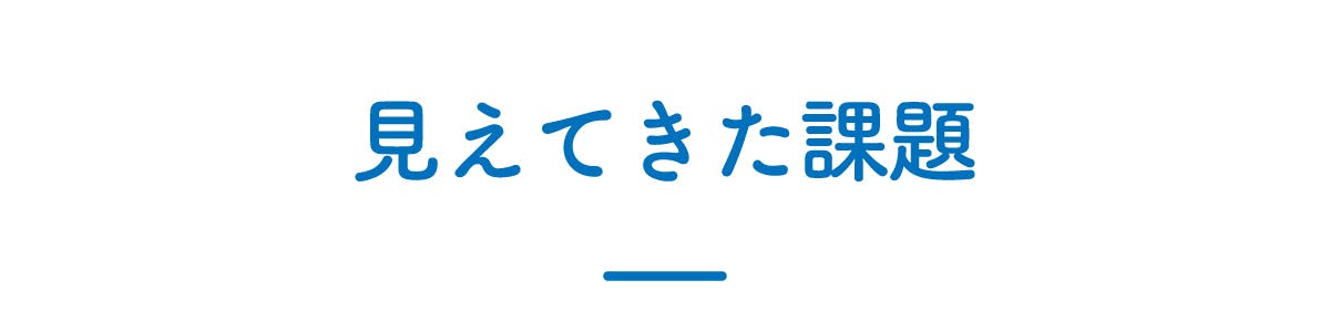 見えてきた課題