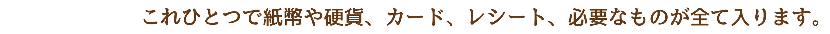 これひとつで紙幣や硬貨、カード、レシート、必要なものが全て入ります。