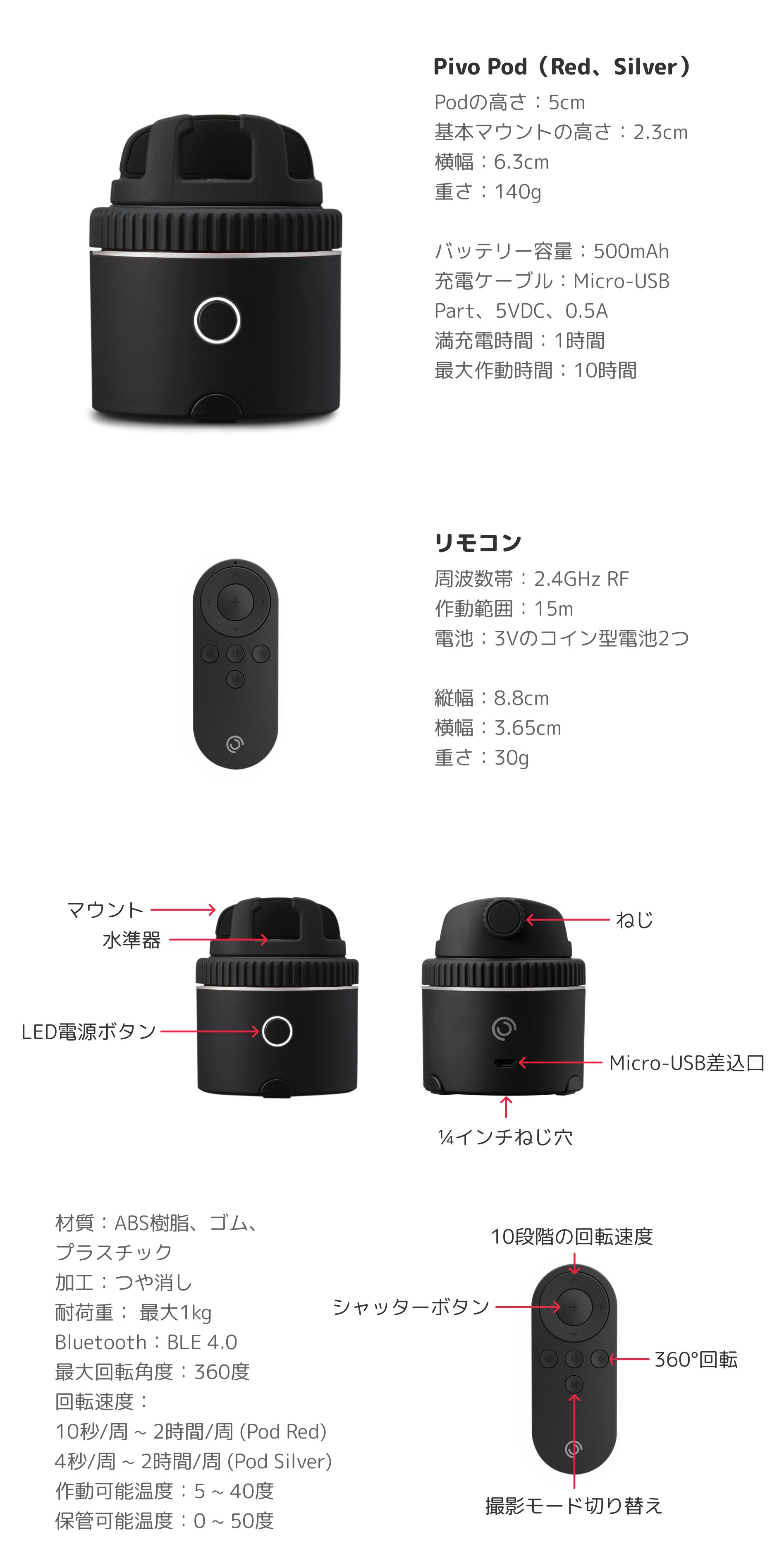Pivo:スマホの写真・動画撮影をハンズフリーに。360°写真や Pivo:スマホの写真・動画撮影をハンズフリーに。360°写真や