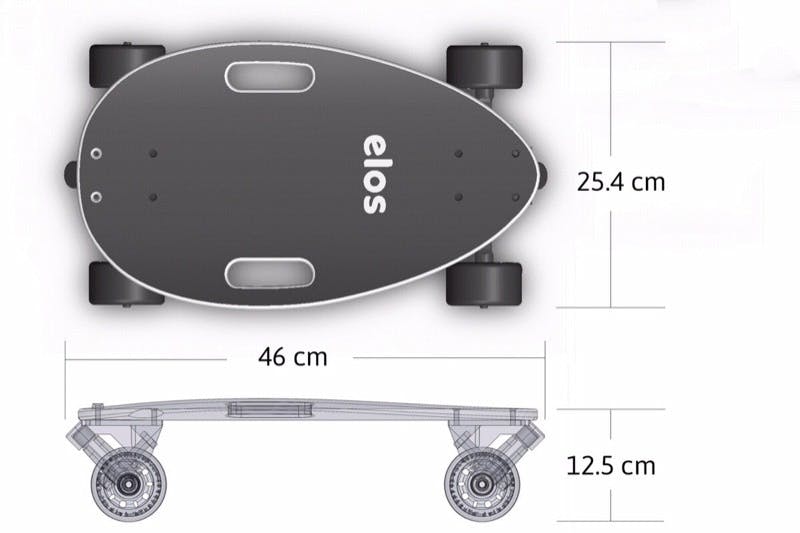 バックパックに収まるコンパクトなスケートボード「Elosスケートボード