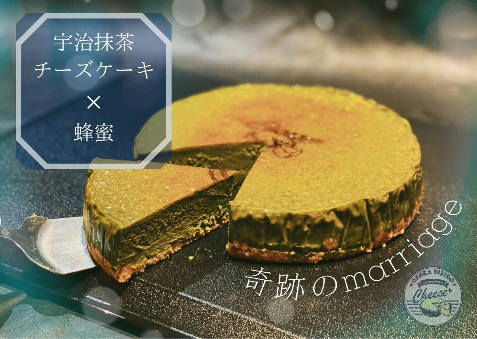 チーズと蜂蜜のマリアージュ 宇治抹茶チーズケーキ Campfire キャンプファイヤー チーズと蜂蜜のマリアージュ 宇治抹茶チーズケーキ Campfire キャンプファイヤー