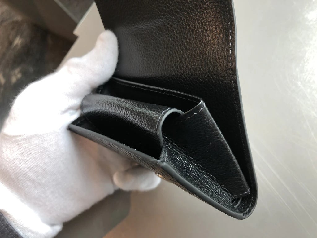 クロコダイル マットクロコ 二つ折り 財布 ウォレット ミニ財布 ミニマル財布 ブラック ヒマラヤ 二つ折り 折財布