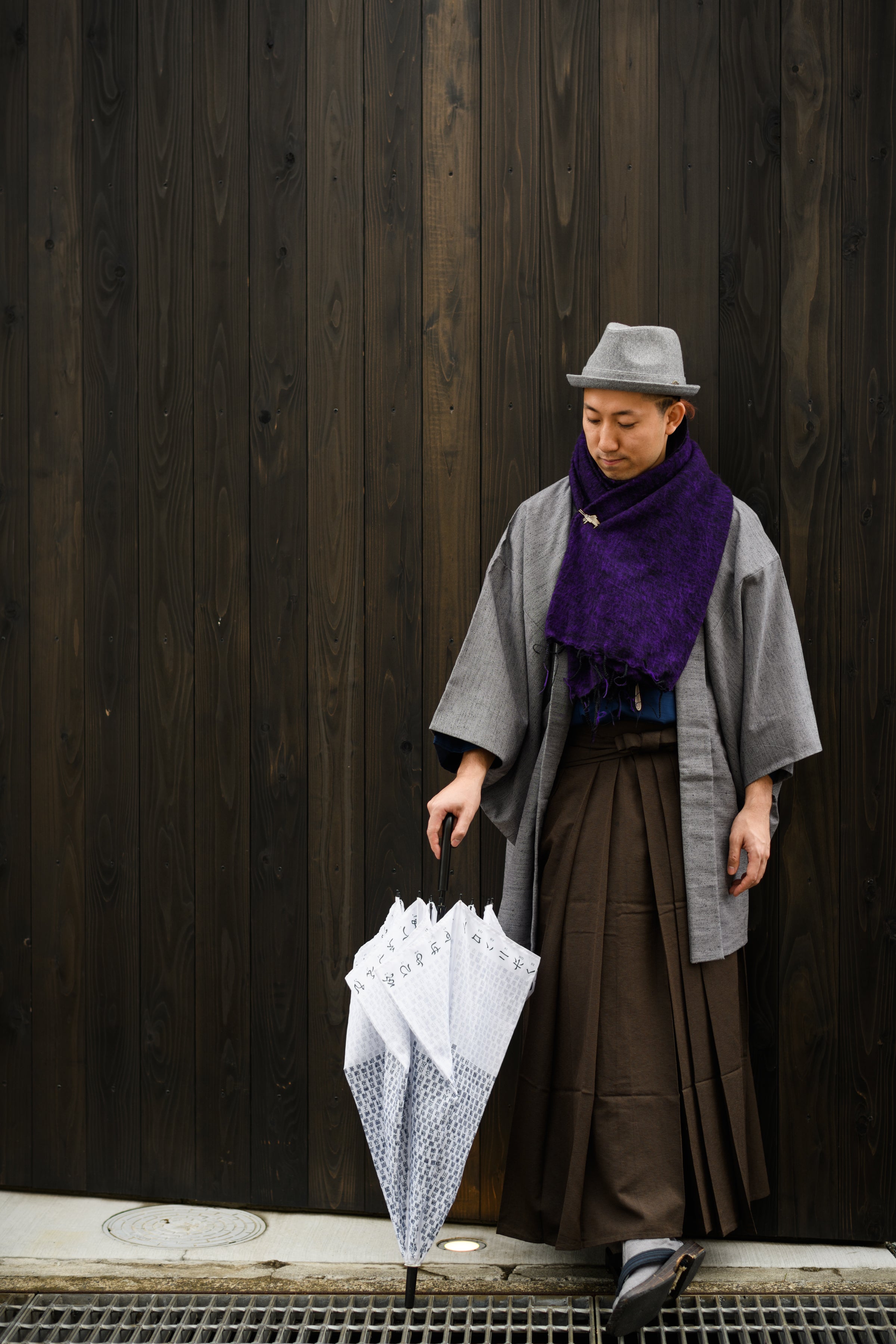 レトロ漢字×次世代傘】文字だらけの傘『晴耕雨読』-6355文字詰め込み