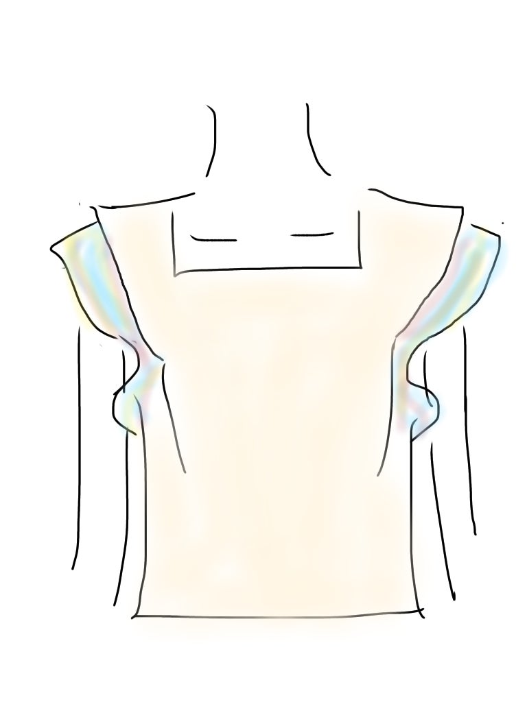 袖フリルブラウス