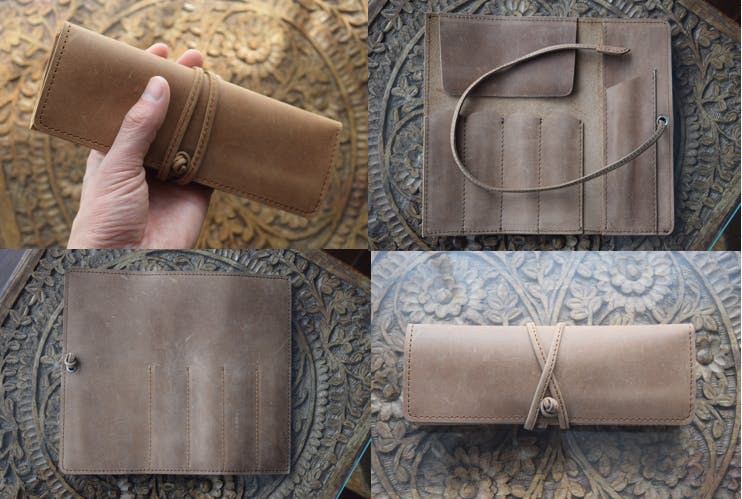 特殊加工で生み出す 高級革 インドネシア革職人が作った本革ロールペンケース Campfire キャンプファイヤー 特殊加工で生み出す 高級革 インドネシア革職人が作った本革ロールペンケース Campfire キャンプファイヤー