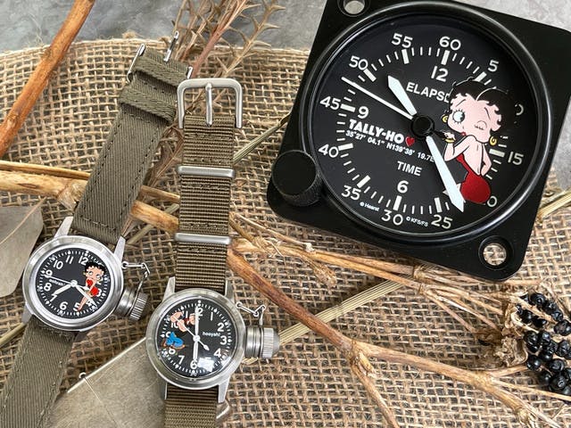 米軍ノーズアート時計にbetty Boop とpopeye がコラボ Campfire キャンプファイヤー 米軍ノーズアート時計にbetty Boop とpopeye がコラボ Campfire キャンプファイヤー