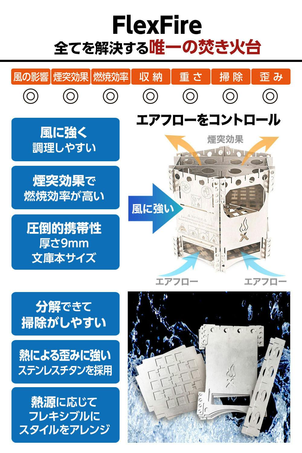 組立自由ステンレスチタン製キャンプストーブ FlexFire 最終形