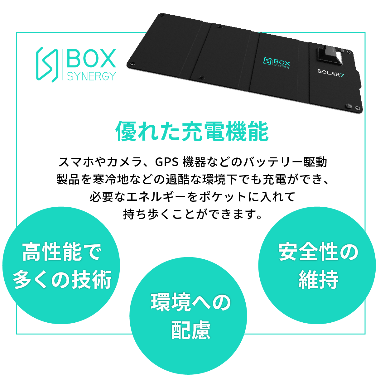 空に向けて開くだけで充電！防水防塵の軽量ソーラーバッテリーSolar7