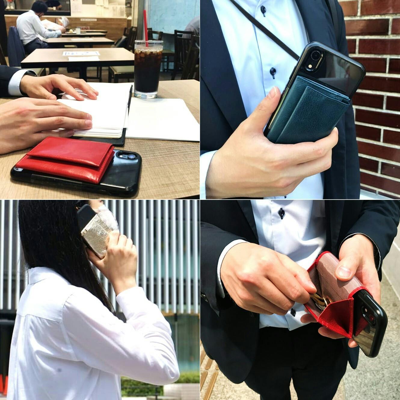 日本製 本革 スマホカバーに装着できる 厚さ6 の2wayミニマルウォレット Campfire キャンプファイヤー 日本製 本革 スマホカバーに装着できる 厚さ6 の2wayミニマルウォレット Campfire キャンプファイヤー