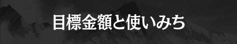 目標金額と使いみち