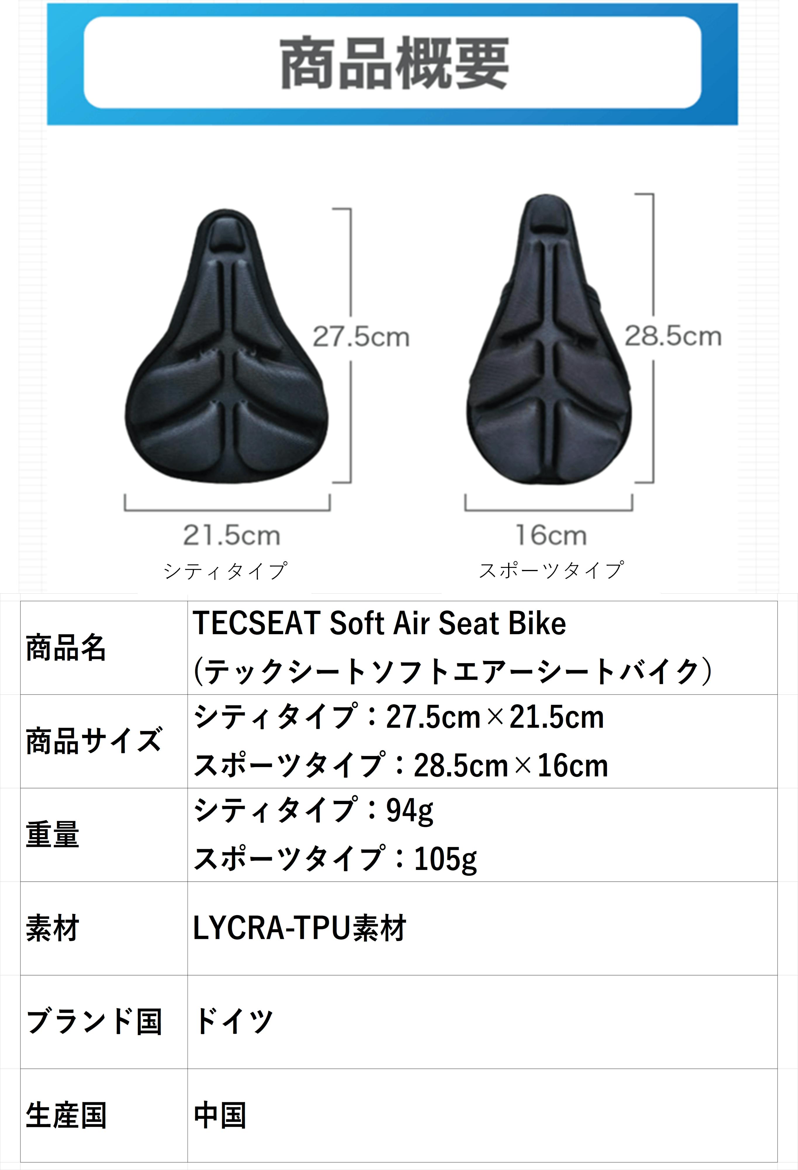 ドイツ発＞お尻の負担が最大1/5に軽減！自転車サドル用エアクッション 