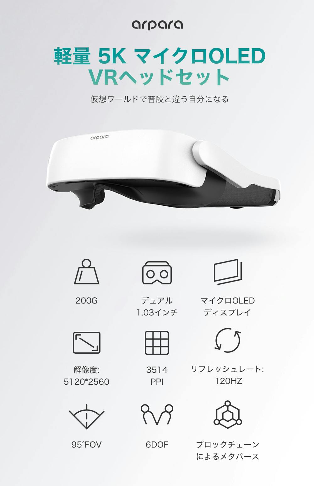 arpara VR 5K マイクロOLED VRヘッドセットその他 - その他