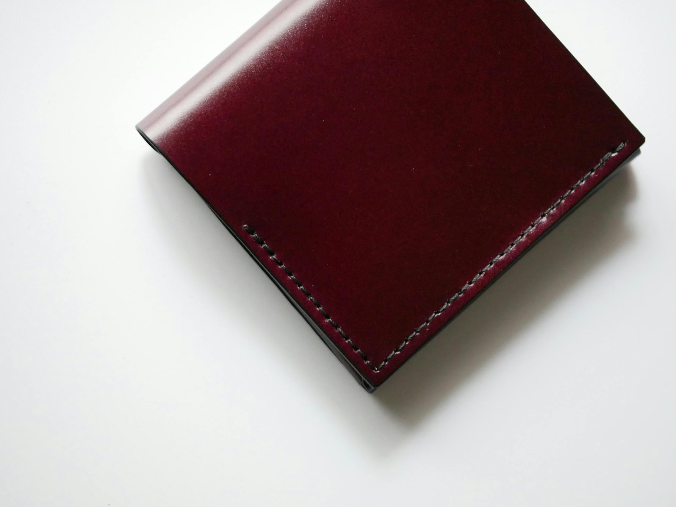 usuha3 ブラック コードバン財布 点と線 - 折り財布
