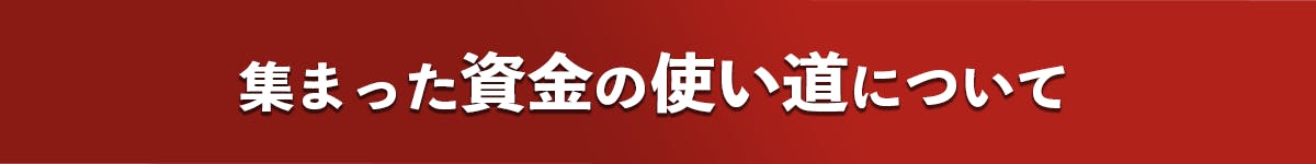 集まった資金の使い道について