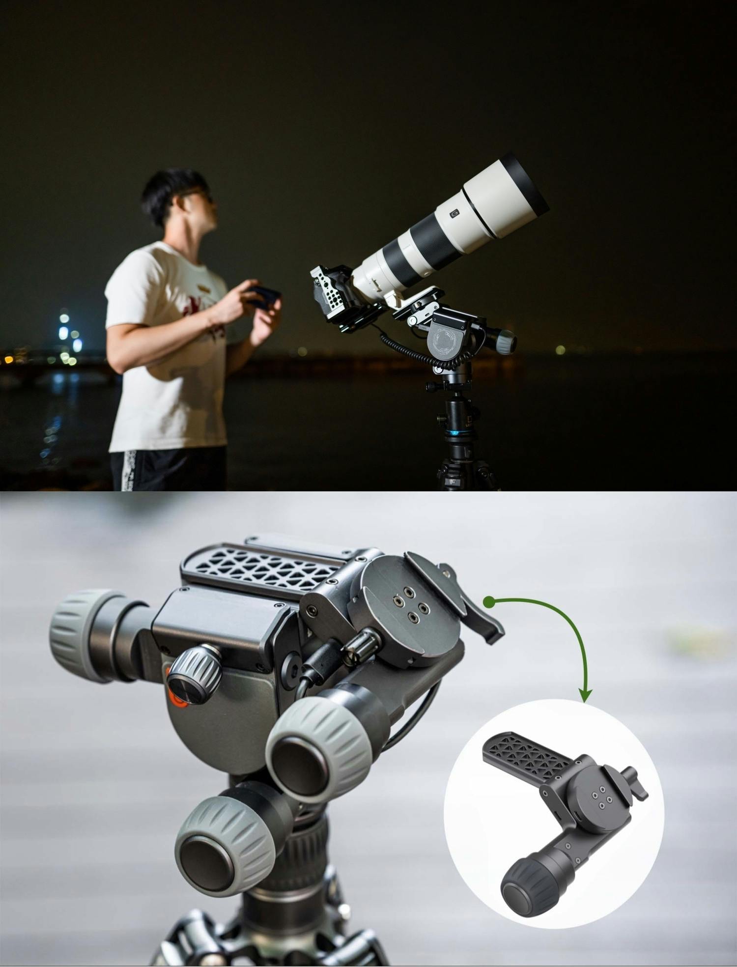 Polaris : カメラと三脚をリモート制御可能なスマート電動三脚ヘッド