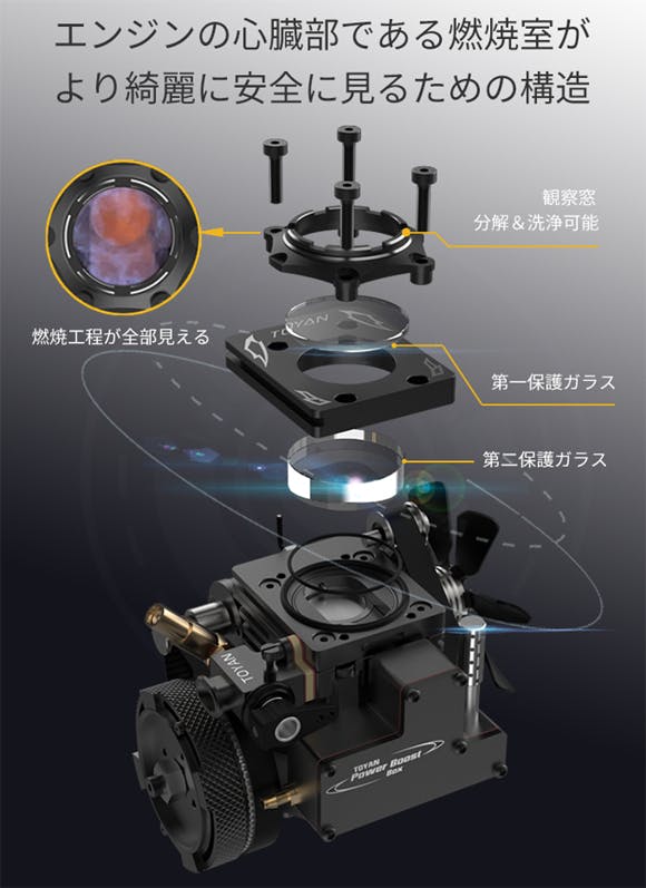 燃焼室が観察できる夢のエンジン 4ストローク本格エンジンモデル Campfire キャンプファイヤー 燃焼室が観察できる夢のエンジン 4ストローク本格エンジンモデル Campfire キャンプファイヤー