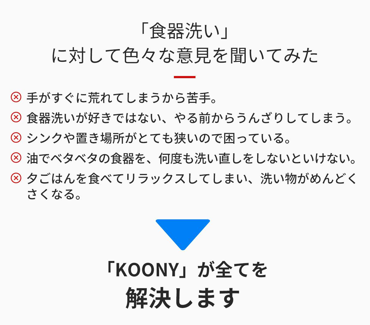 工事不要！ワンタッチで食器洗いを開始！超音波洗浄機KOONY - CAMPFIRE