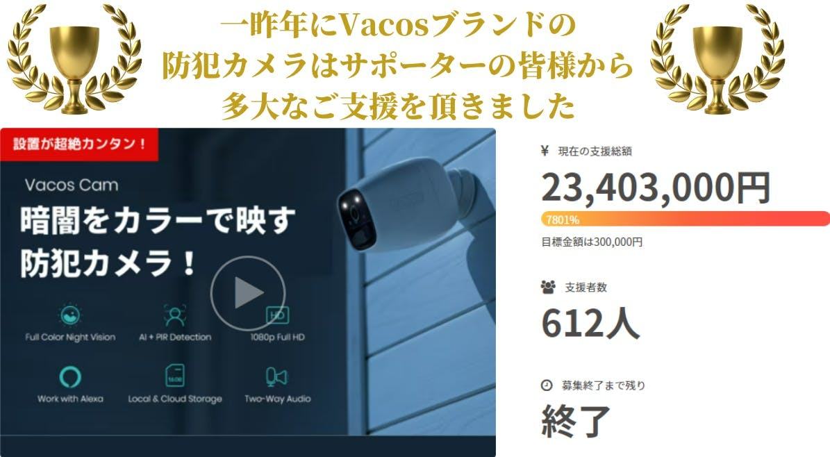 工事不要！すぐに使えるAI防犯カメラロボ【Vacos Cam PT】