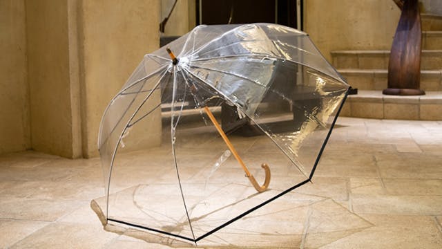 宮内庁御用達!気品を感じる「ワンタッチ木棒透明ジャンプ傘」!