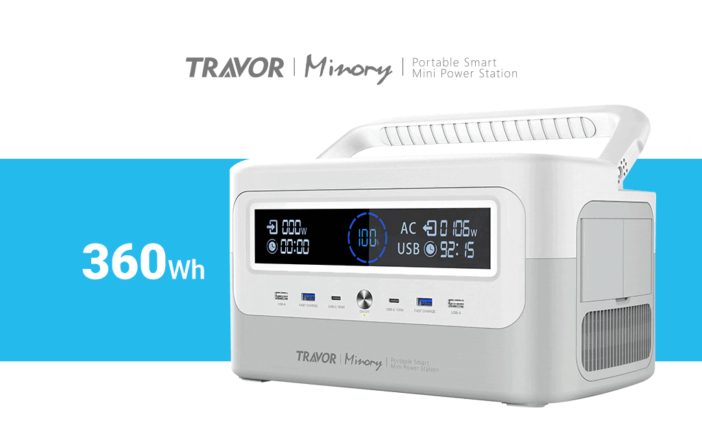 高速充電と12デバイス同時接続!高性能ポータブル電源「TRAVOR」