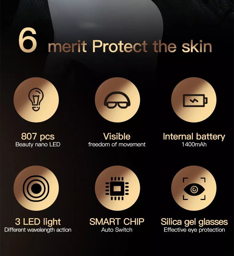 2022 New Korea Beauty Equipment 3 colors Light Therapy Face Led Mask Mascara Facial Led Face Mask