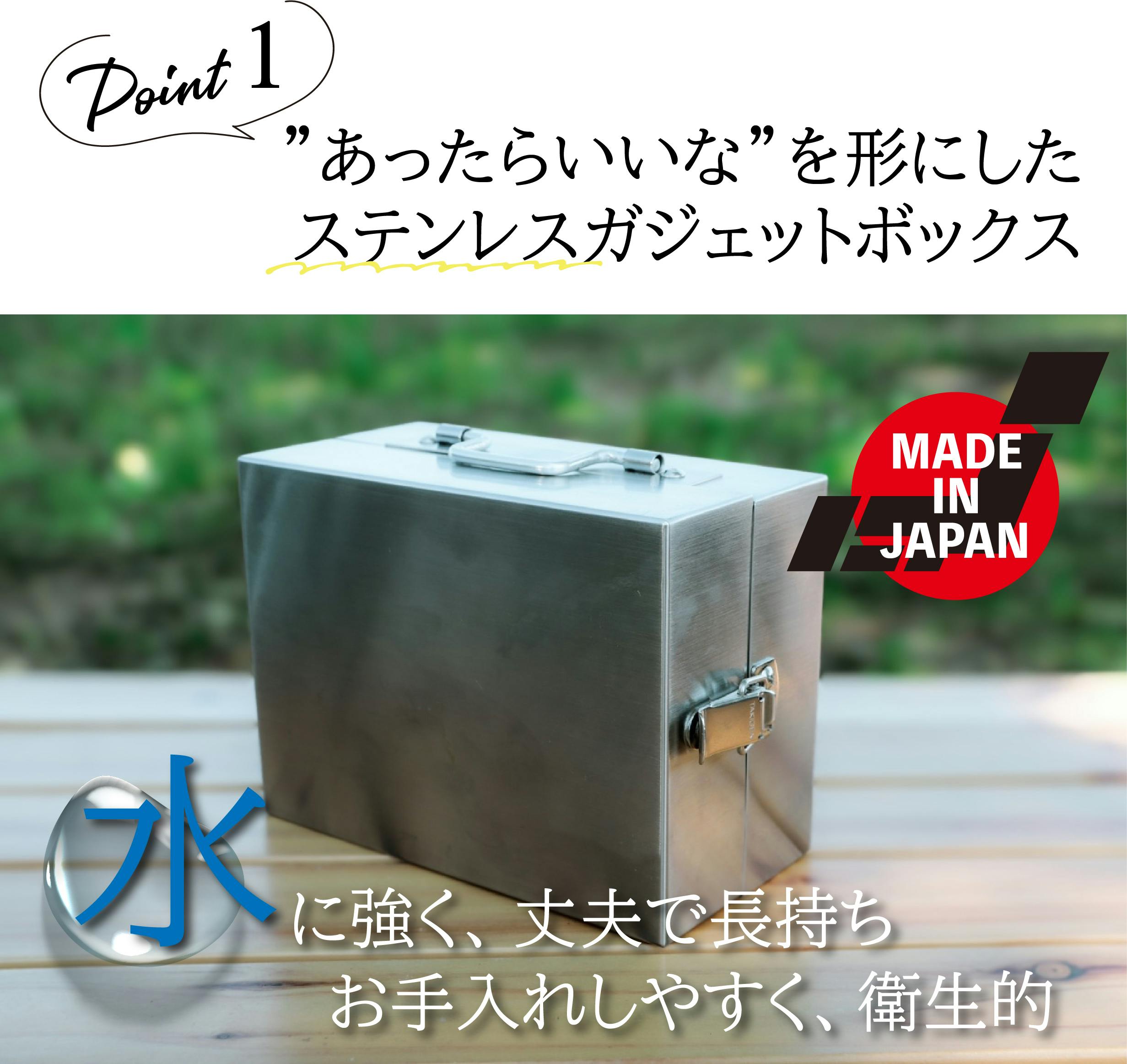 あらゆる場面で使えます!ステンレス製の便利なBOX「マルチガジェットBOX」