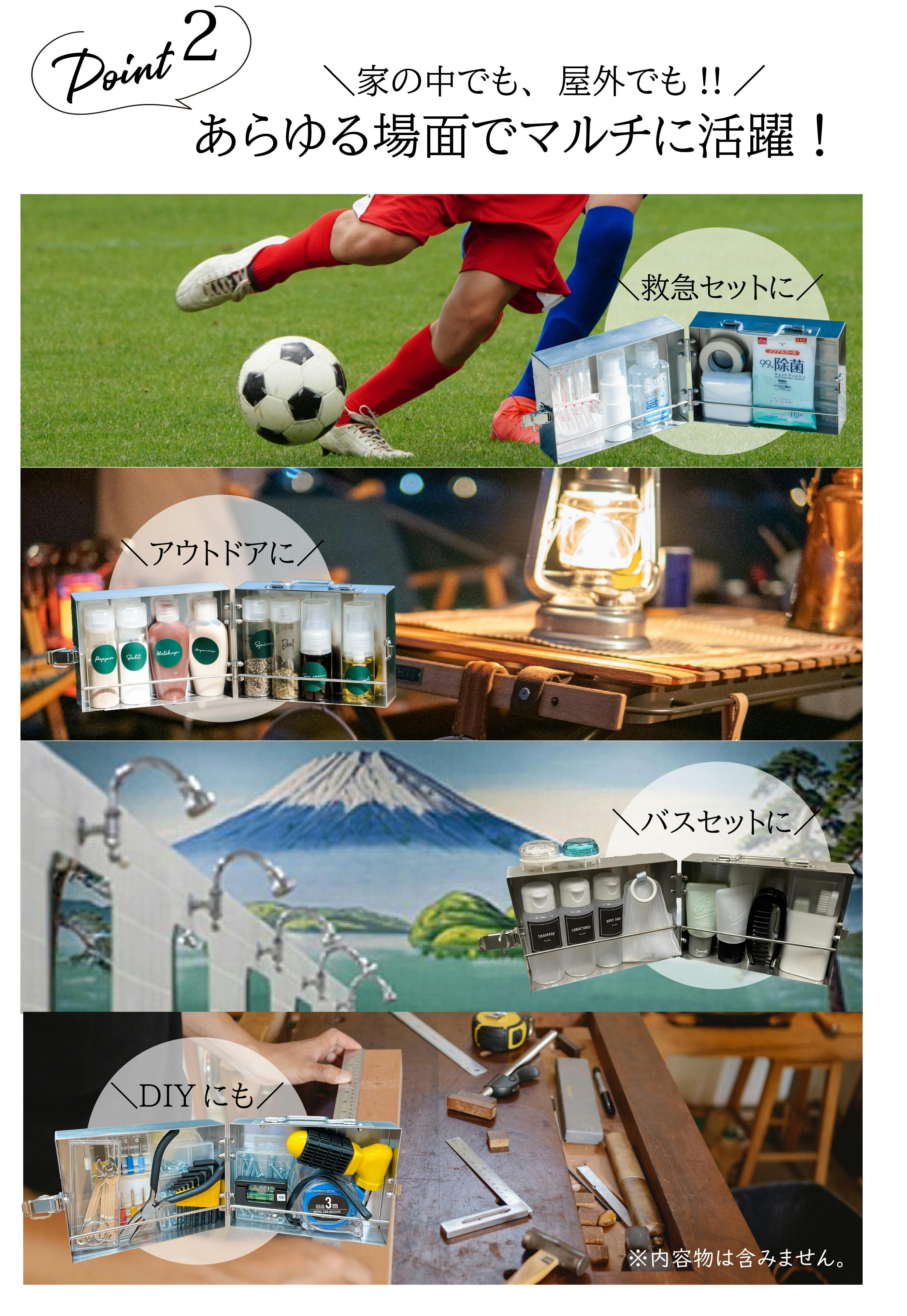 あらゆる場面で使えます!ステンレス製の便利なBOX「マルチガジェットBOX」