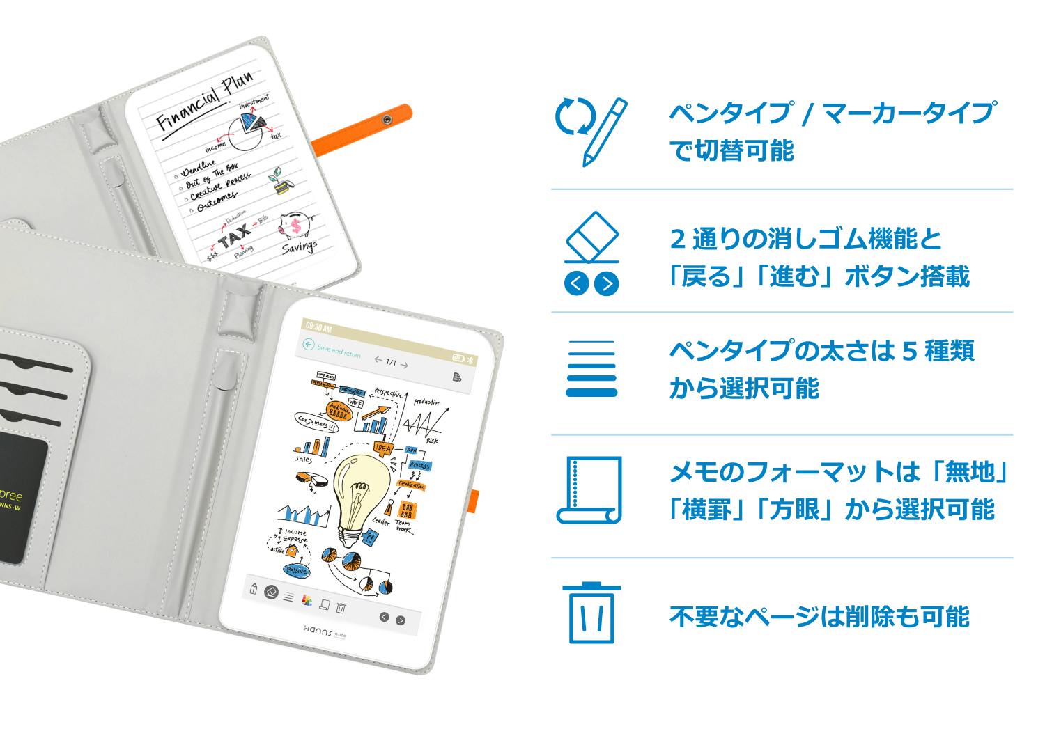 Hannsnote 電子ノート カラー表示 デジタル 8インチ - タブレット