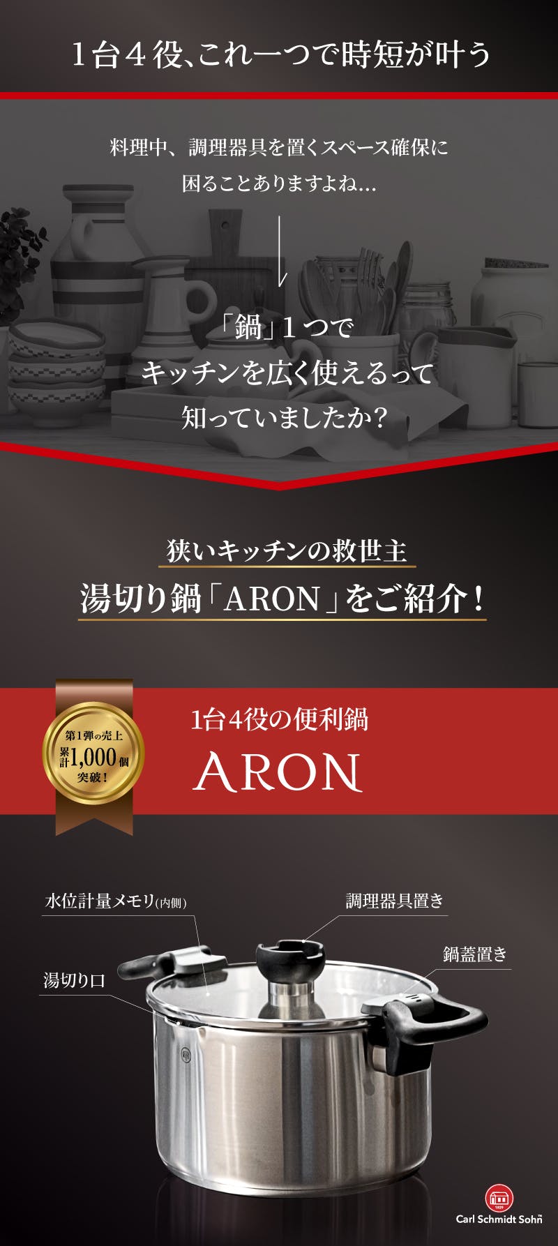 ドイツ発祥の便利鍋!キッチンの救世主「ARON」