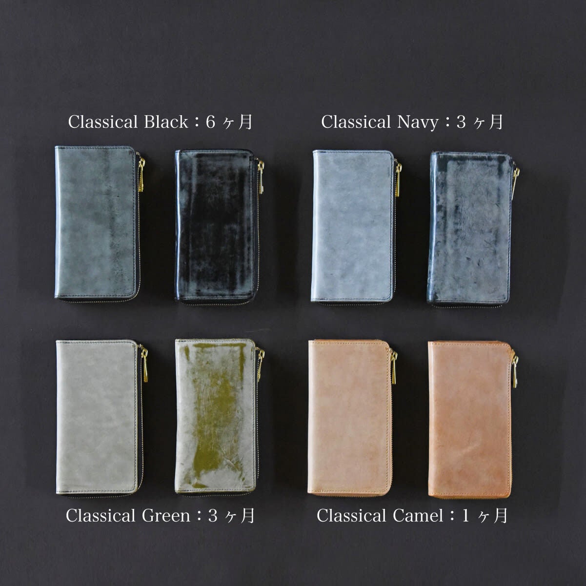 整理整頓革財布。栃木レザー製ホワイトワックス TIDY-Classic mini