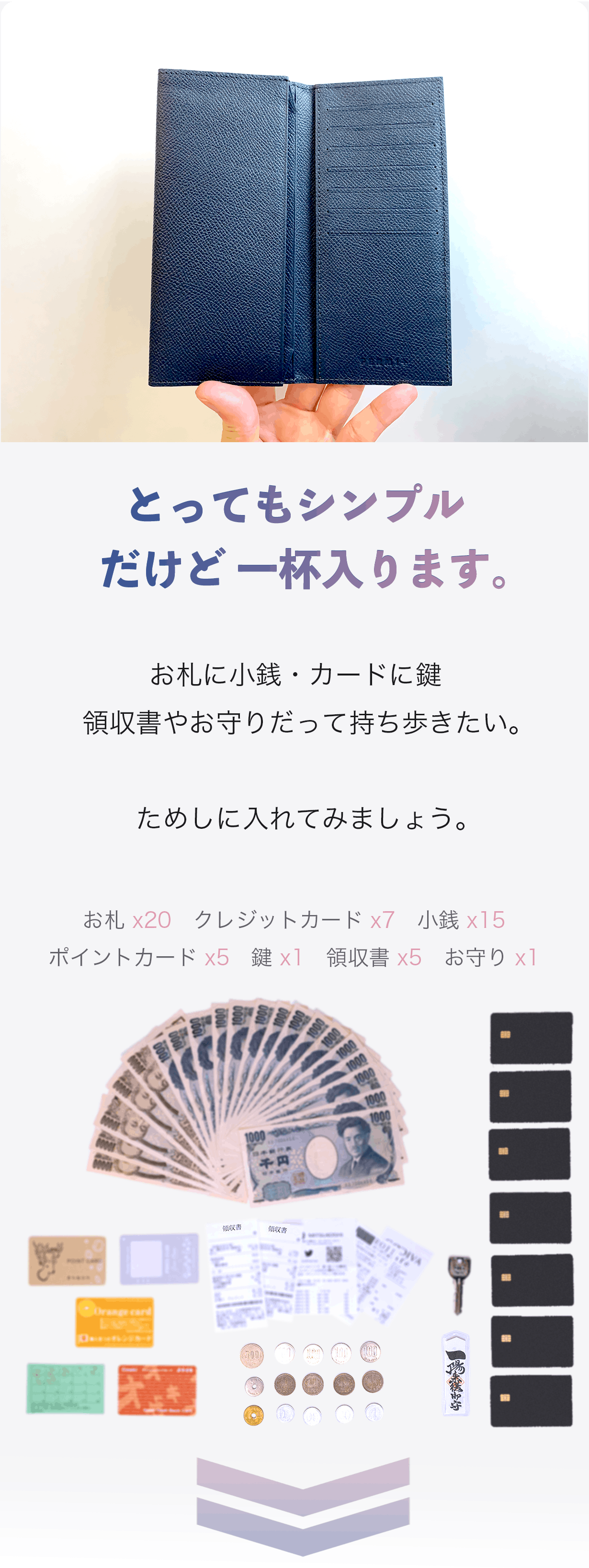 長財布史上最小・最薄に挑戦！大容量なのに薄いまま使えてしかも軽い