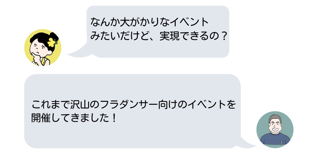 実現可能性→フラダンサー向けイベントには実績があります！