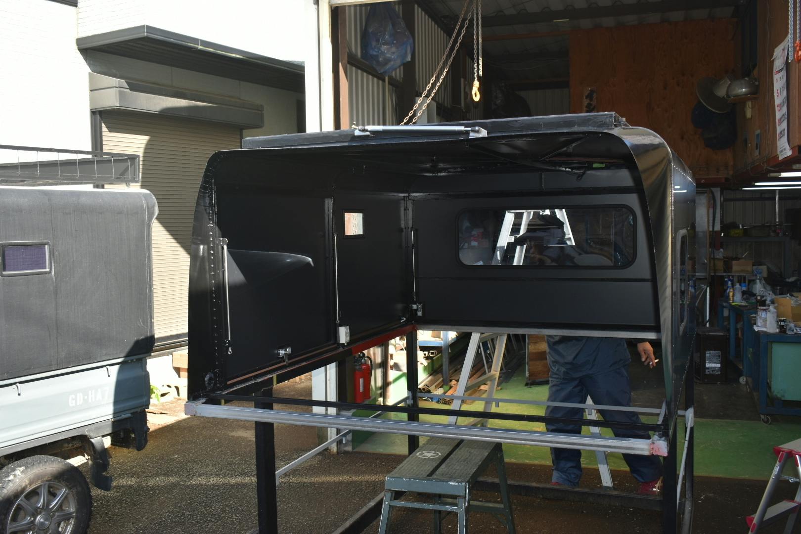 軽トラコンテナ 横開き 試作品
