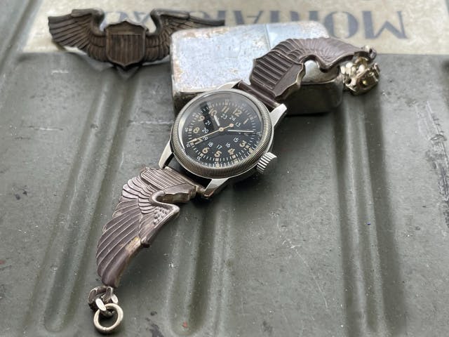 50's 米空軍の誇り高き純銀パイロット腕章がベルトになった