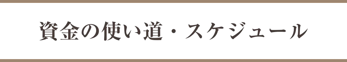 資金の使い道・スケジュール