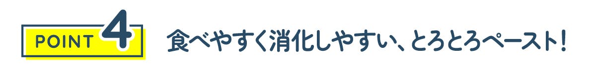 食べやすく消化しやすい、とろとろペースト！