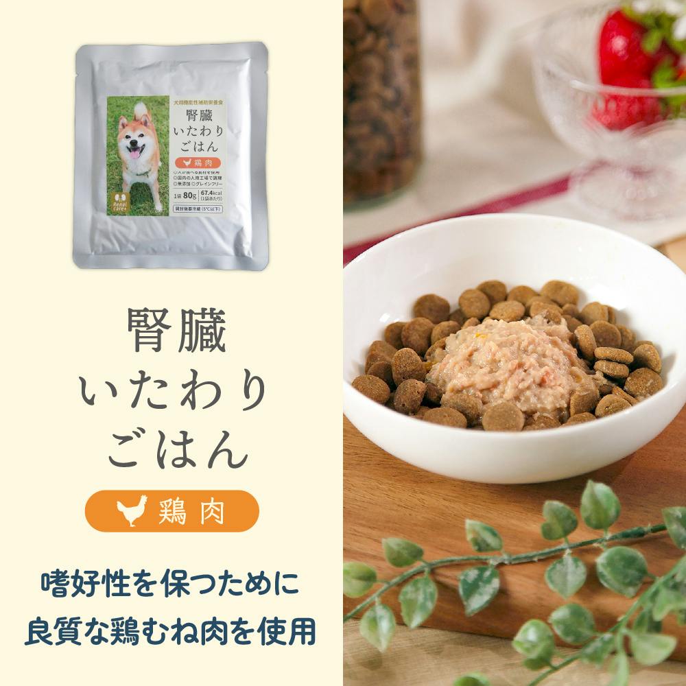 素晴らしい価格 腎臓いたわりごはん 鶏肉 犬用 80g×1袋 お1人様12個