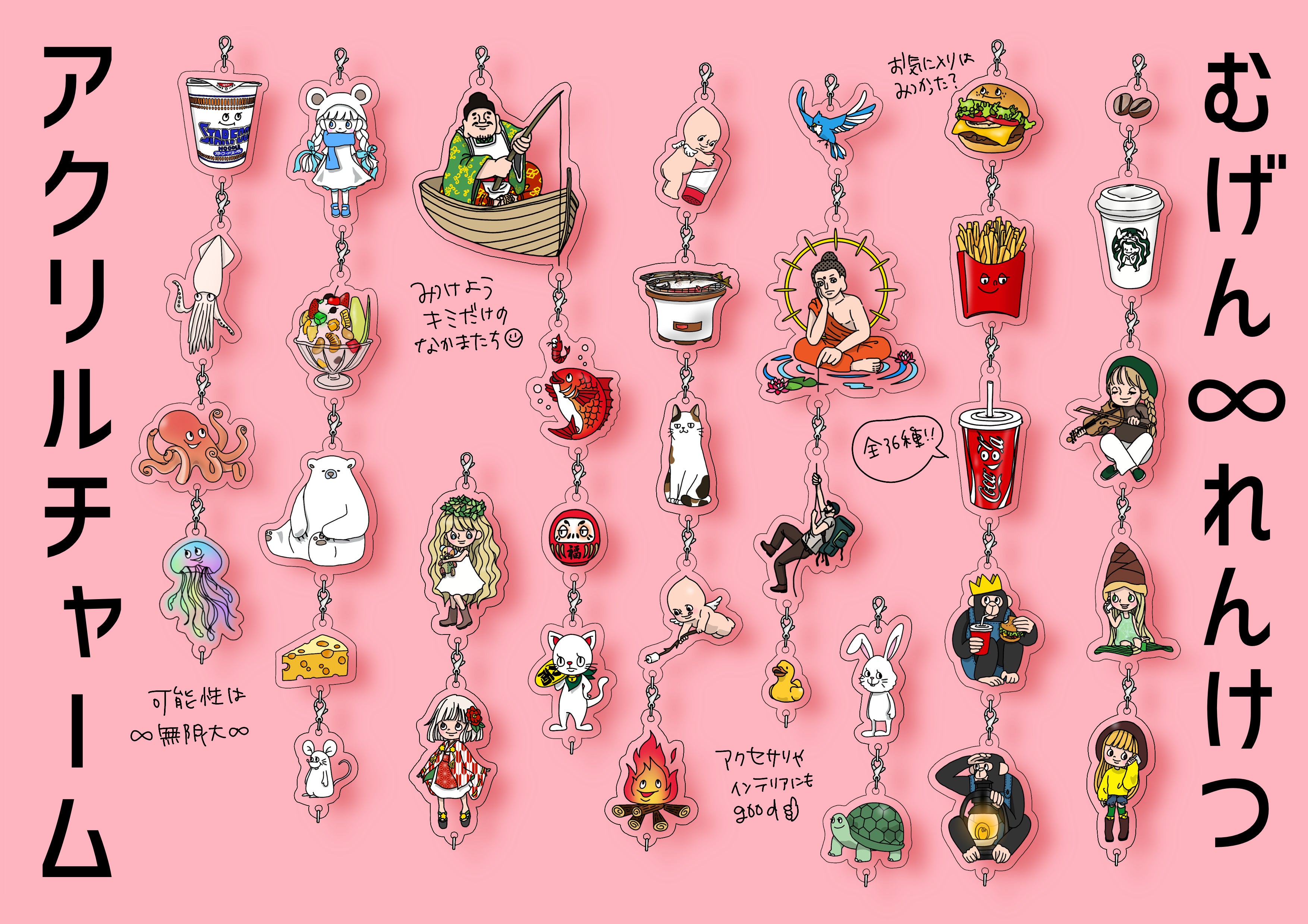 無限につながる!オリジナルデザインのアクリルチャームを作りたい 無限につながる!オリジナルデザインのアクリルチャームを作りたい