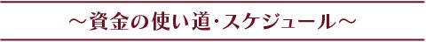 資金の使い道・スケジュール