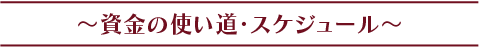 資金の使い道・スケジュール