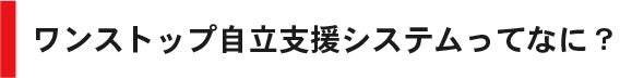 ワンストップ自立支援システムってなに？