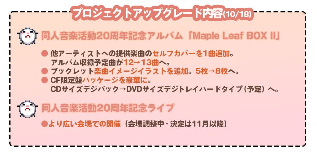 霜月はるか同人音楽活動20周年記念アルバム＆ライブ制作プロジェクト