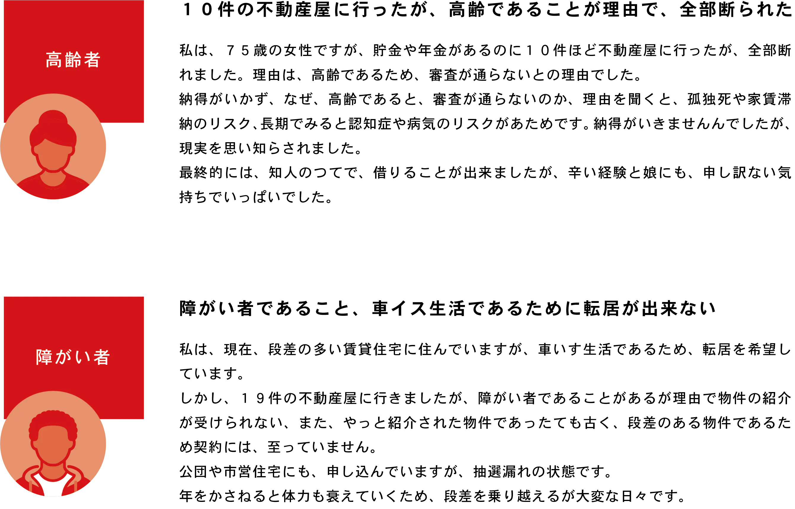 困ってる人の声